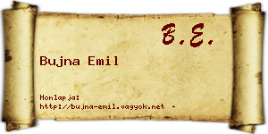 Bujna Emil névjegykártya
