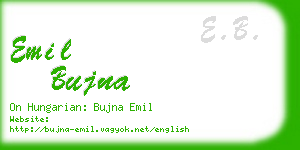 emil bujna business card